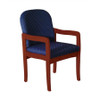 Wooden Mallet Prairie Collection Guest Chair, Standard Leg, Black Vinyl, Mahogany