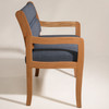Wooden Mallet Valley Collection Three Seat Bariatric Chair, Center Arms, Standard Leg, Powder Blue, Light Oak