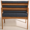 Wooden Mallet Valley Collection Three Seat Bariatric Chair, Center Arms, Standard Leg, Wine Vinyl, Light Oak