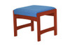 Wooden Mallet Dakota Wave Single Bench, Blue Vinyl, Mahogany