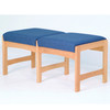 Wooden Mallet Dakota Wave Two Seat Bench, Watercolor Blue, Medium Oak