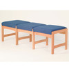 Wooden Mallet Dakota Wave Three Seat Bench, Arch Blue, Light Oak