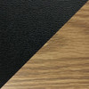 Wooden Mallet Dakota Wave Three Seat Bench, Black Vinyl, Light Oak
