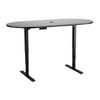 Electric Height-Adjustable Teaming Table, Racetrack - 72x36"