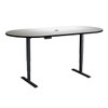 Electric Height-Adjustable Teaming Table, Racetrack - 84x42"