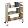 Steel Single-Sided Book Cart - 3 Shelves