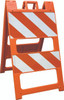 PLASTICADE BARRICADES-12" X 24" Top Panel  8" X 24" Bottom Panel                                                                                                            Diamond Grade Striped Grade Sheeting