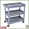 Luxor EC111 Three Shelf Utility Cart - Gray