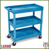 Luxor EC111 Three Shelf Utility Cart - Blue