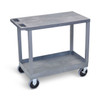 32"W x 18"D - One Flat/One Tub Shelves with 5" Casters - Gray