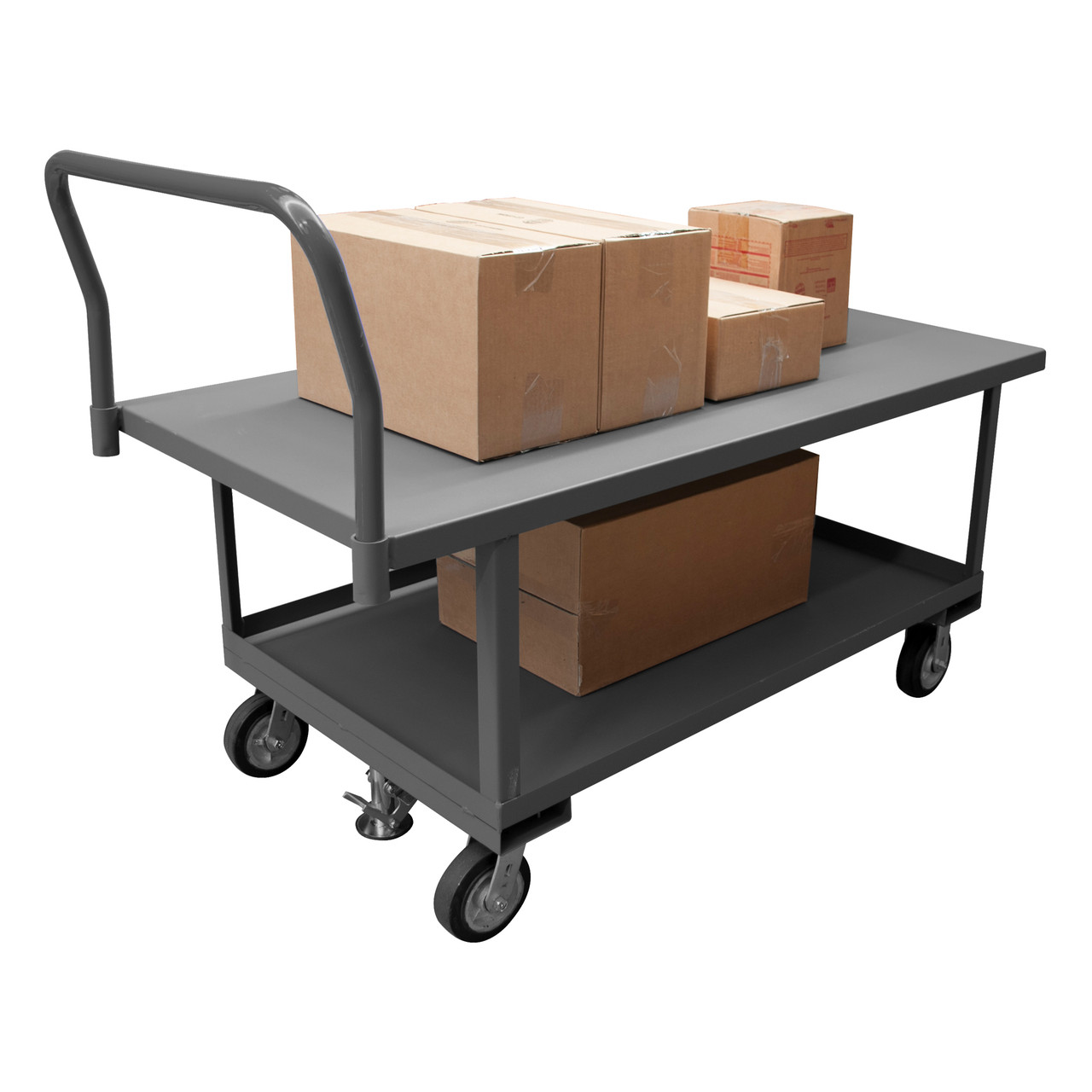 Durham Platform Truck, Adjustable Height, Floor Lock, 2000 lbs. Capacity, 30 x 60