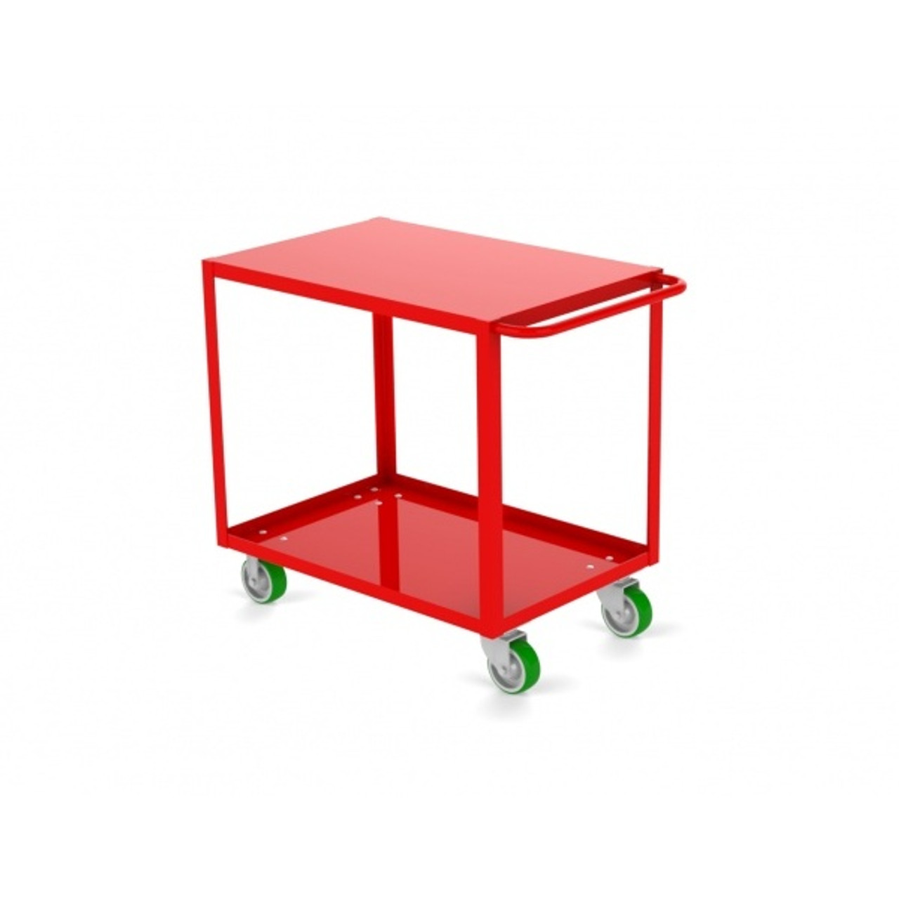 Valley Craft Two Shelf 24 x 36" Flush-Top Utility Cart, Red with Poly Casters  (CALL FOR BEST PRICING)