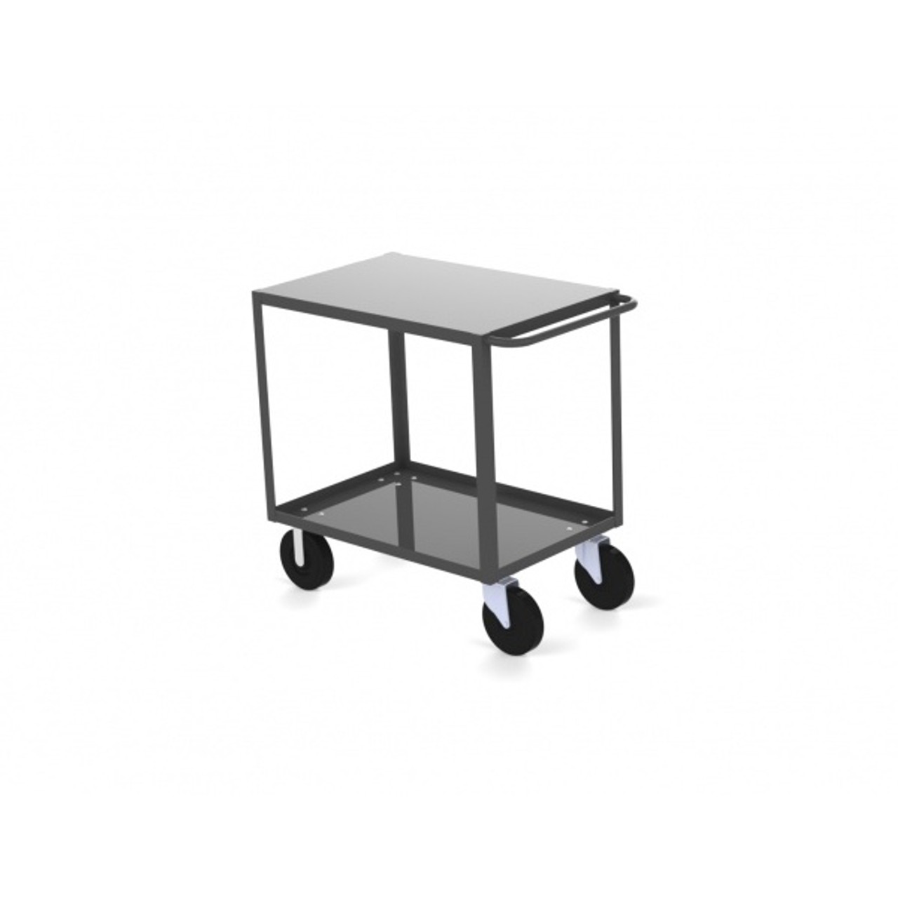 Valley Craft Two Shelf 24 x 36" Flush-Top Utility Cart, Gray with Mold On Casters (CALL FOR BEST PRICING)