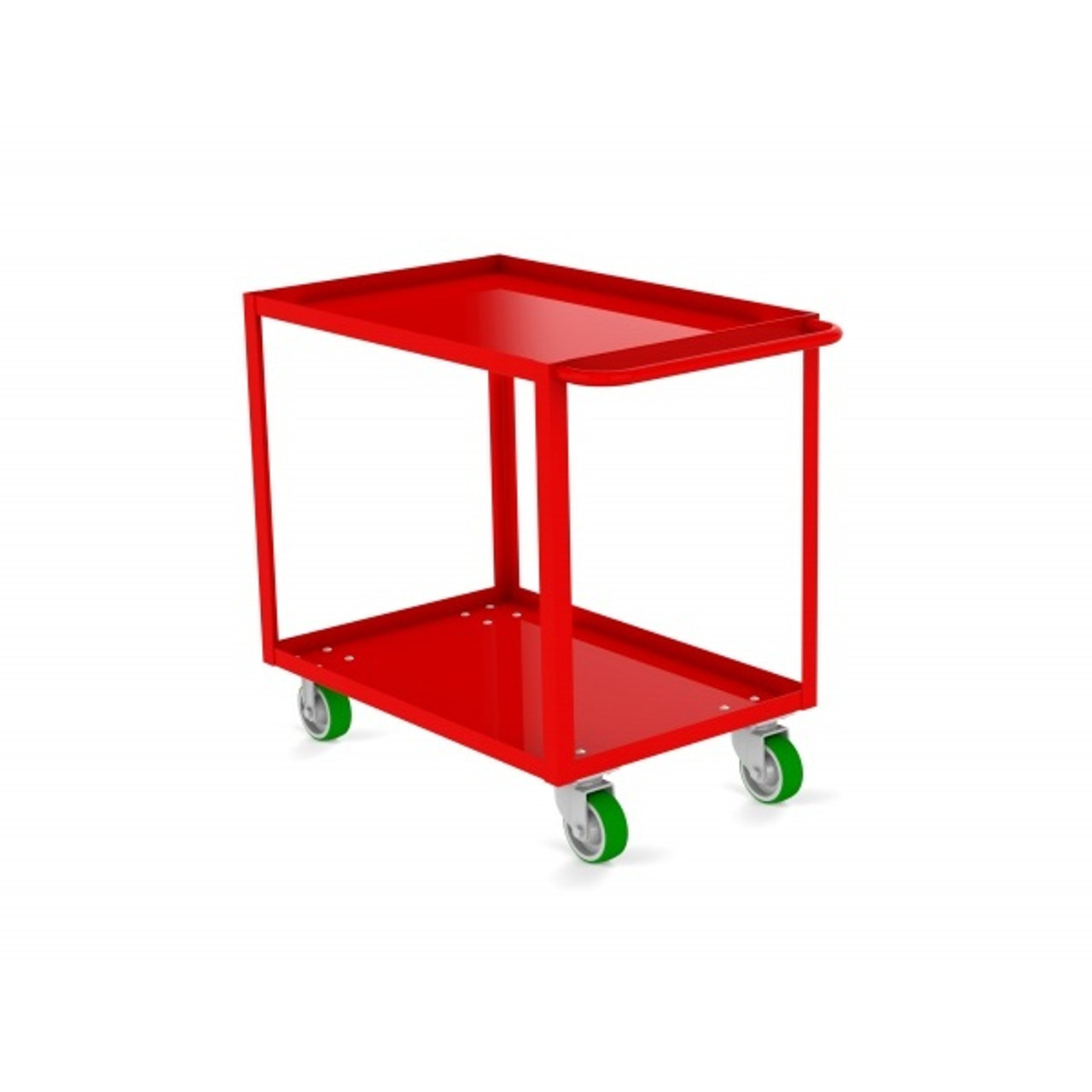 Valley Craft Two Shelf 24 x 36" Utility Cart, Red with Poly Casters (CALL FOR BEST PRICING)