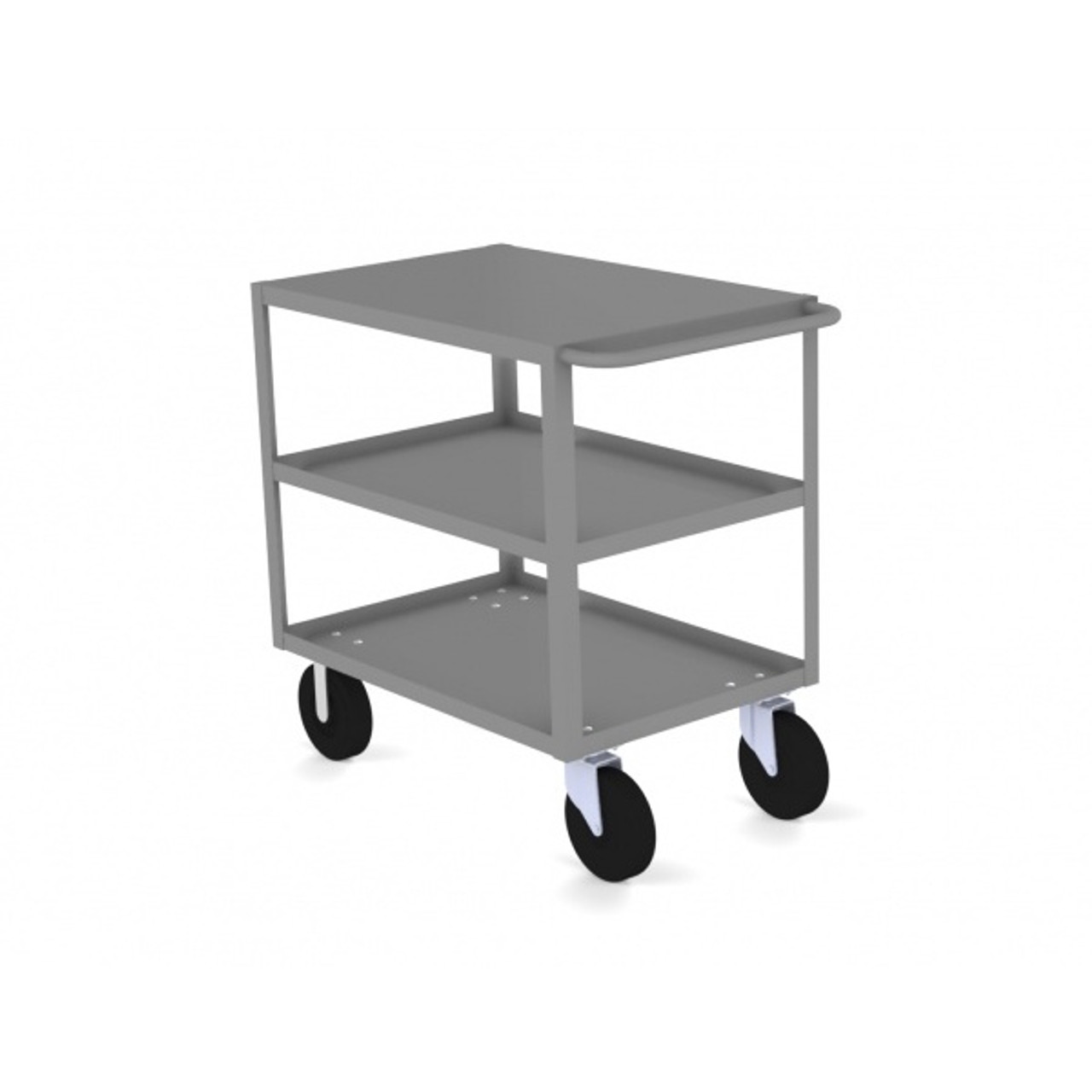 Valley Craft Three Shelf 18 x 36" Flush-Top Utility Cart, Gray with Mold On Casters (CALL FOR BEST PRICING)