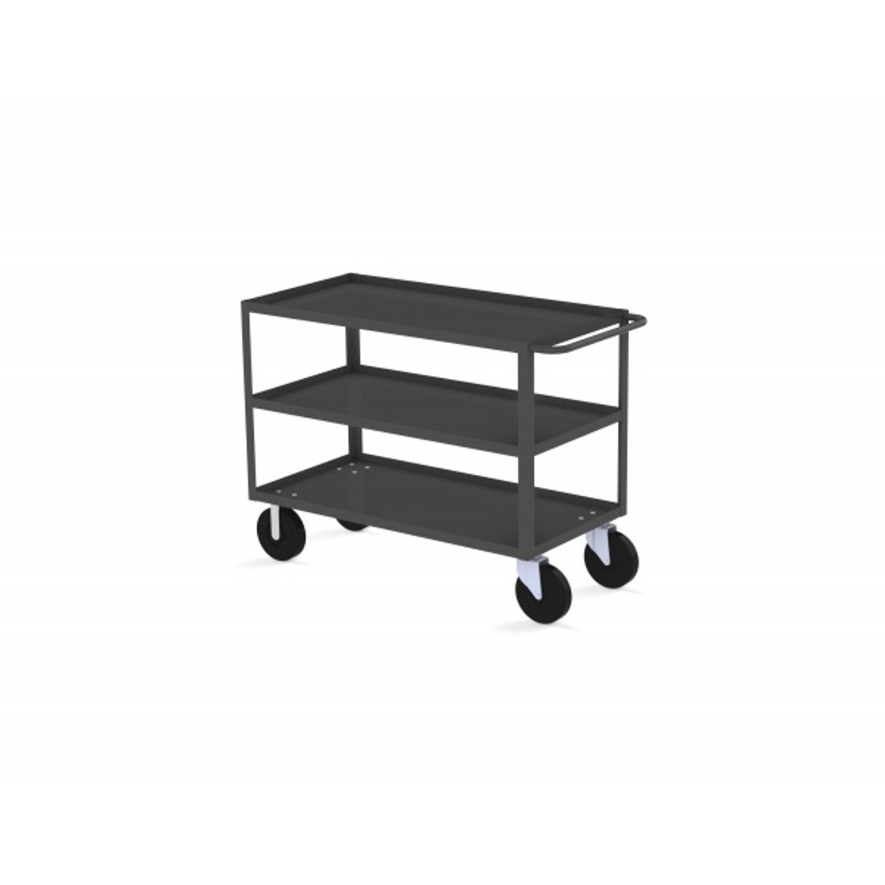 Valley Craft Three Shelf 30 x 60" Utility Cart, Gray with Mold On Casters (CALL FOR BEST PRICING)