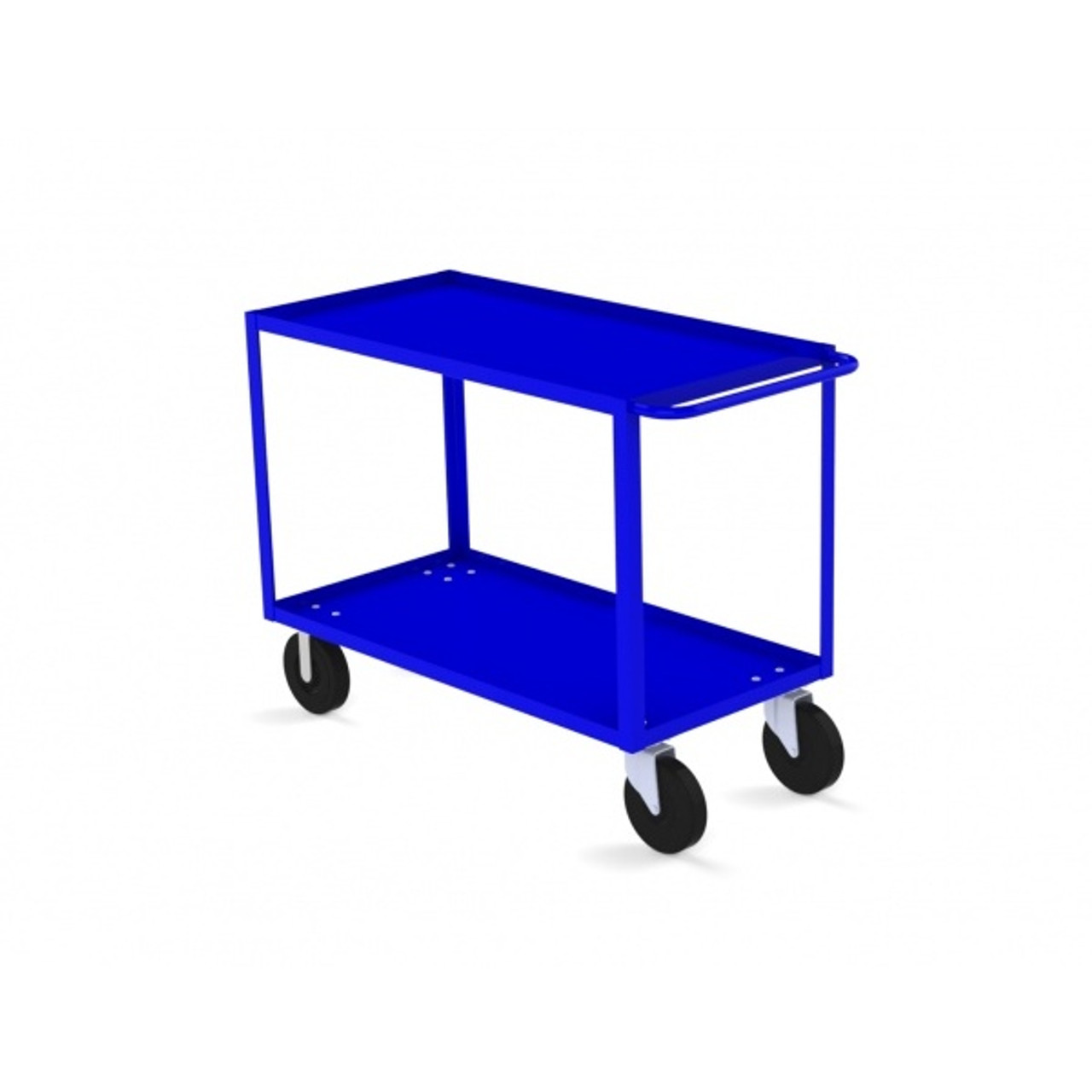 Valley Craft Two Shelf 24 x 48" Utility Cart, Blue with Mold On Casters (CALL FOR BEST PRICING)