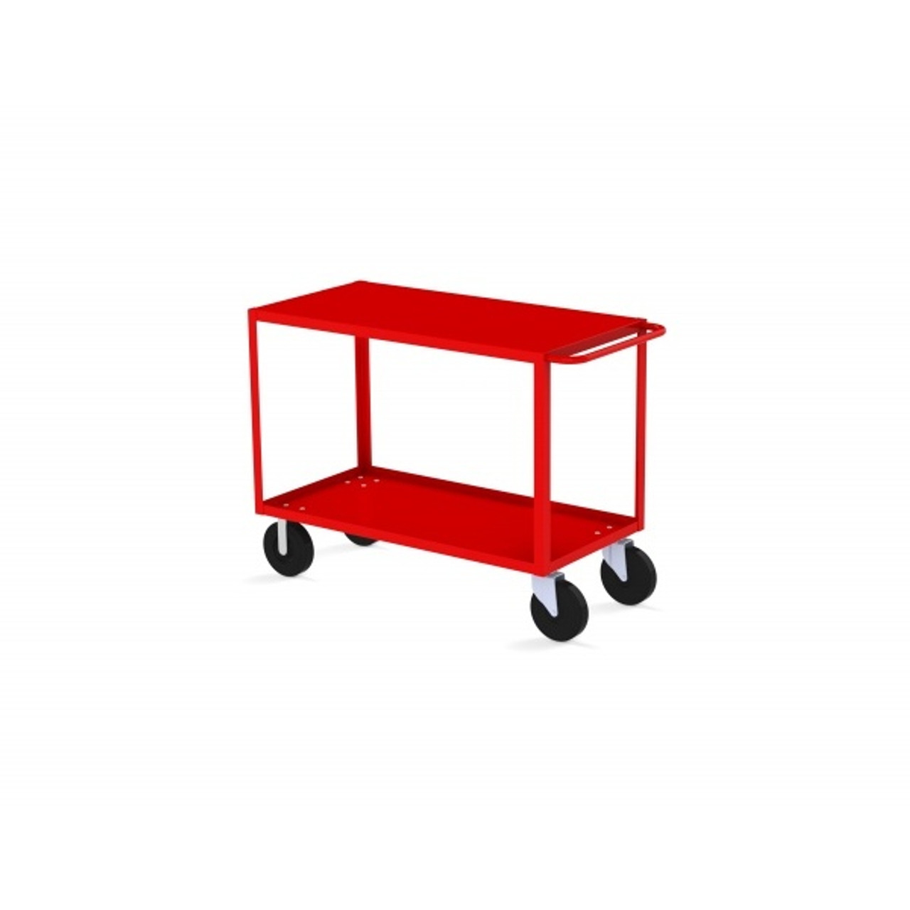 Valley Craft Two Shelf 30 x 60" Flush-Top Utility Cart, Red with Mold On Casters(CALL FOR BEST PRICING)