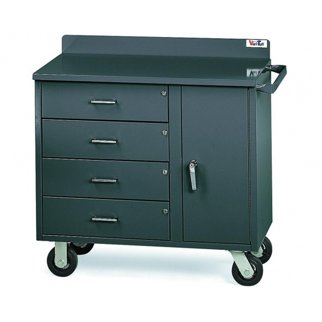 Valley Craft Mobile Industrial Workbench 36"Wx34"Hx21"D - 4 Drawers & 1 Door (no shelf) (CALL FOR BEST PRICING)