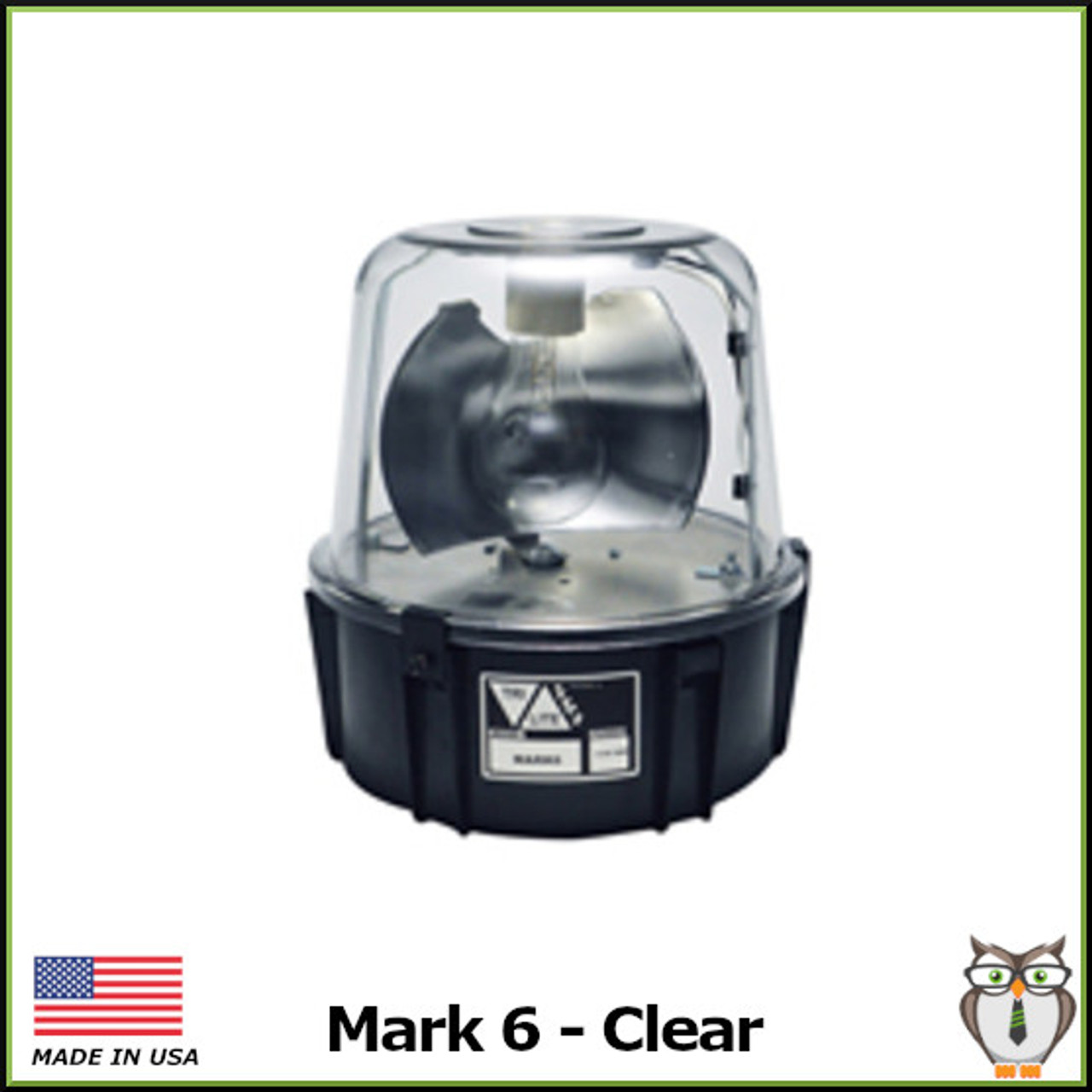 Mark 6 AC Rotating Beacon Light - Clear
