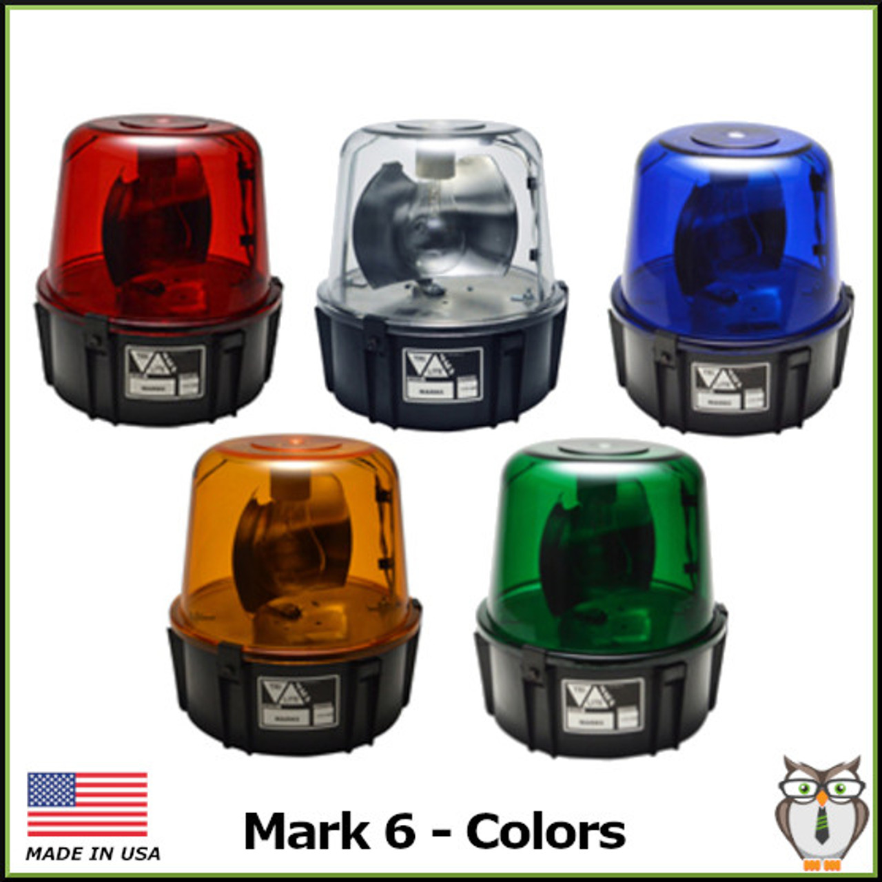 Mark 6 AC Rotating Beacon Light - All Colors