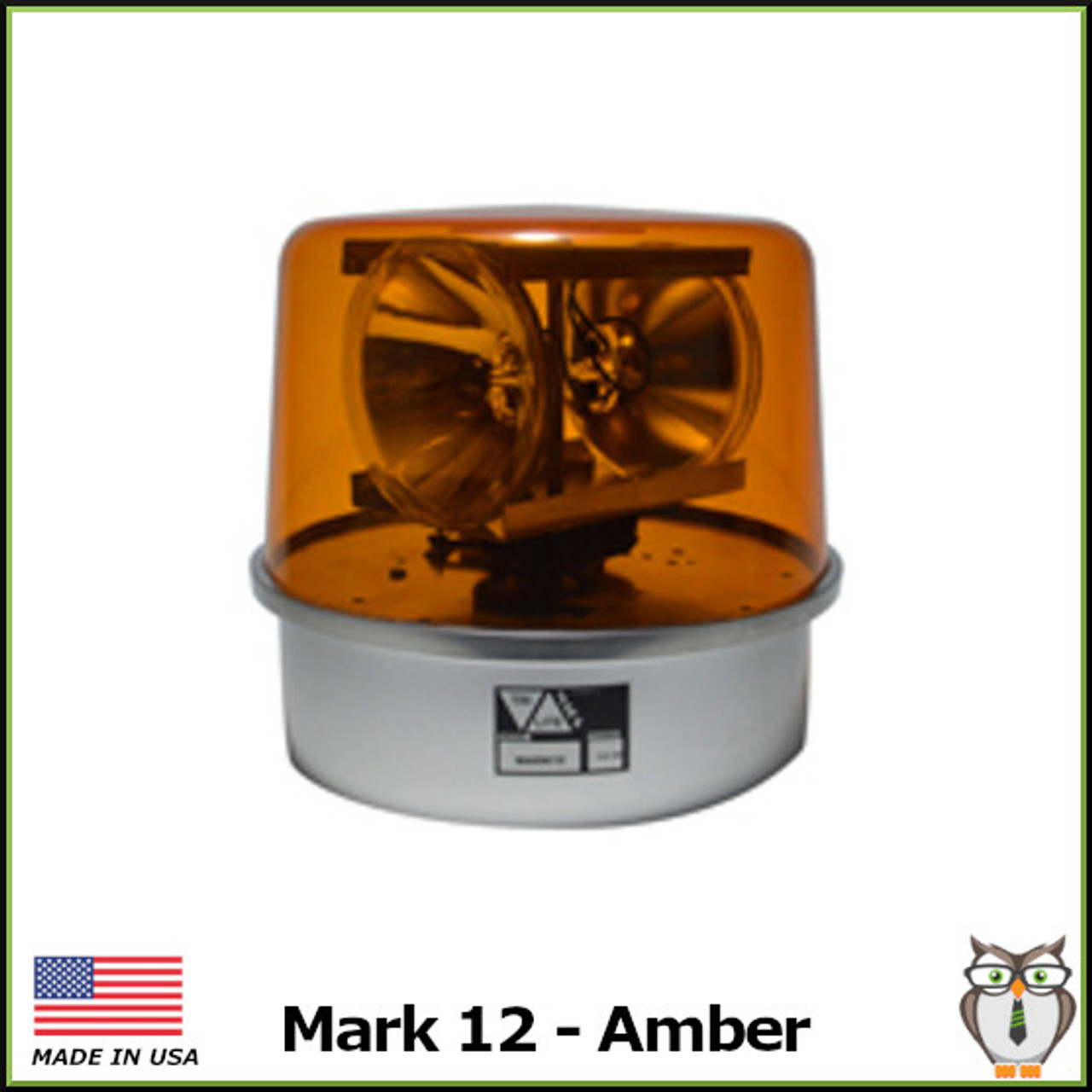 Mark 12 AC/DC Rotating Beacon Light - Amber