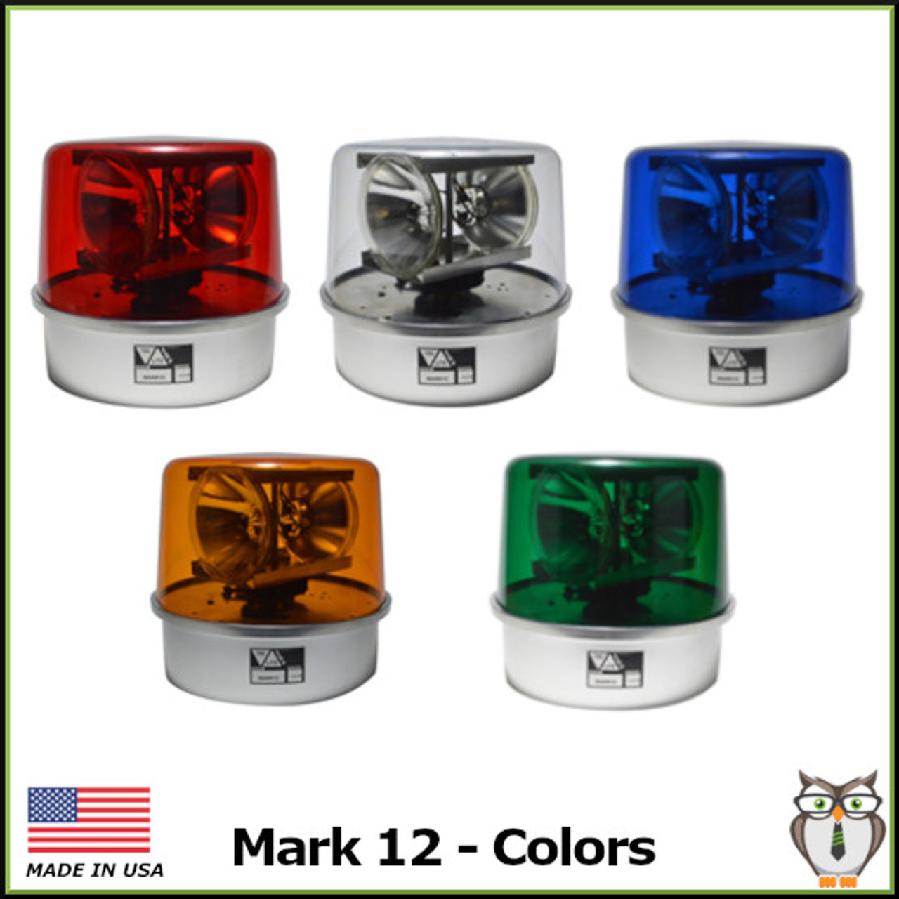 Mark 12 AC/DC Rotating Beacon Light - All Colors