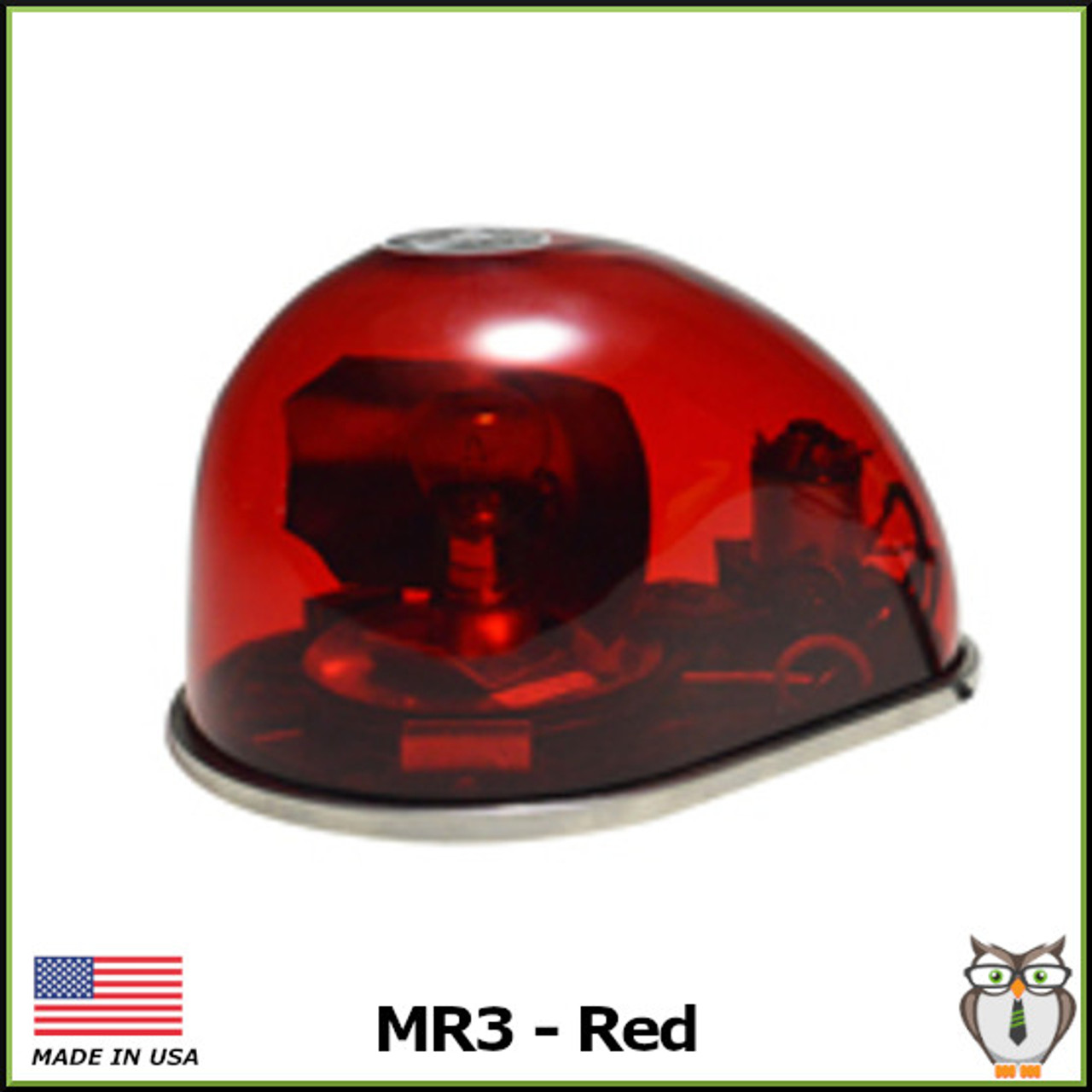 MR3 DC Rotating Beacon Light - Red