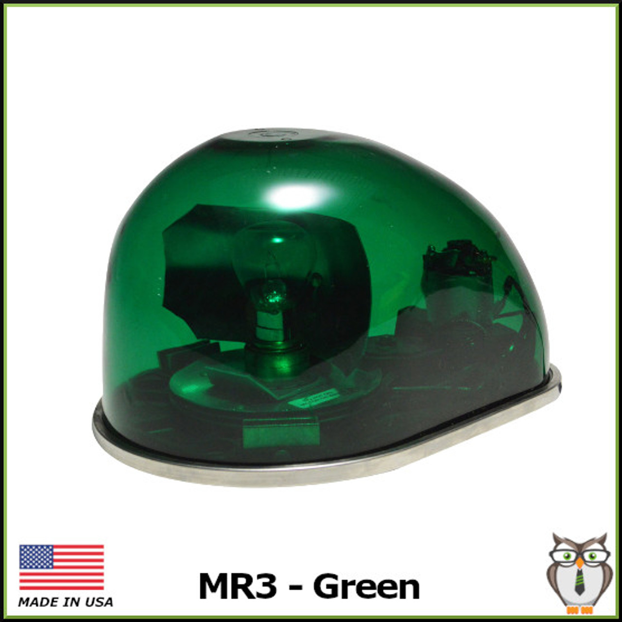 MR3 DC Rotating Beacon Light - Green
