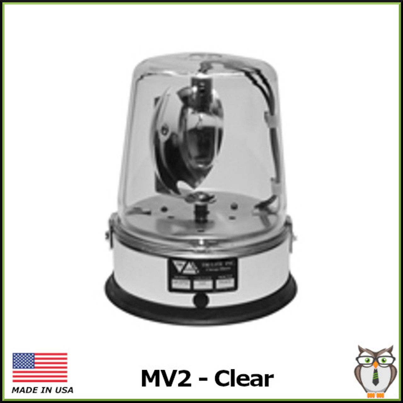 MV2 AC/DC Rotating Beacon Light - Clear