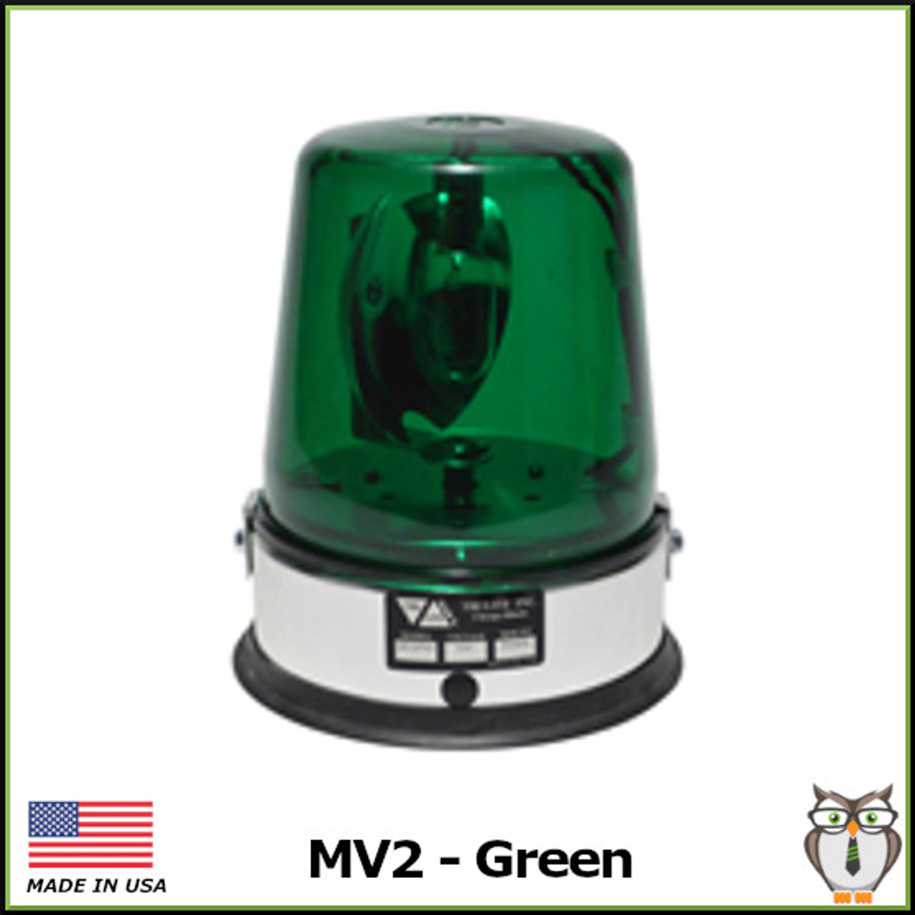 MV2 AC/DC Rotating Beacon Light - Green