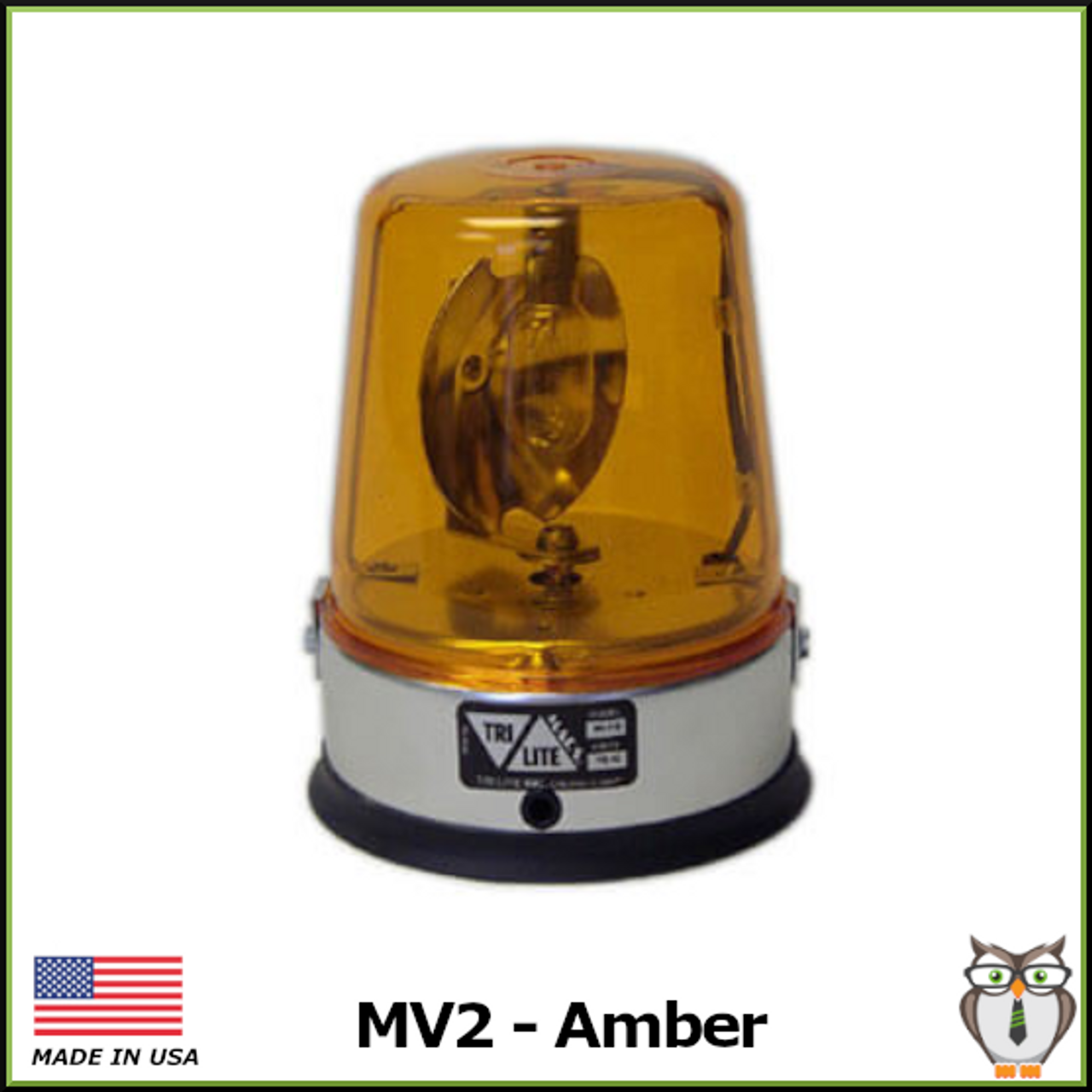 MV2 AC/DC Rotating Beacon Light - Amber