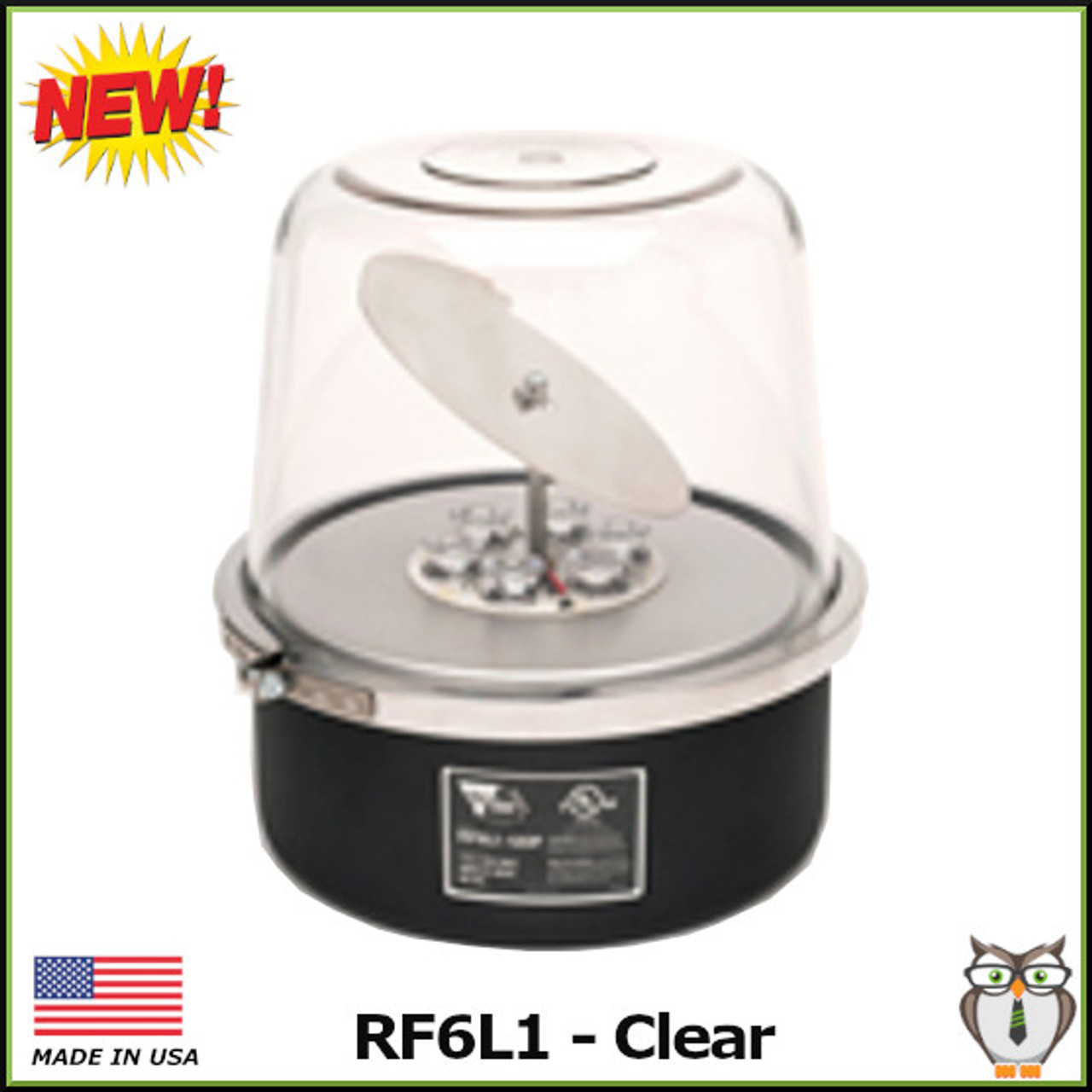RF6L1 LED AC Rotating Beacon Light - Clear
