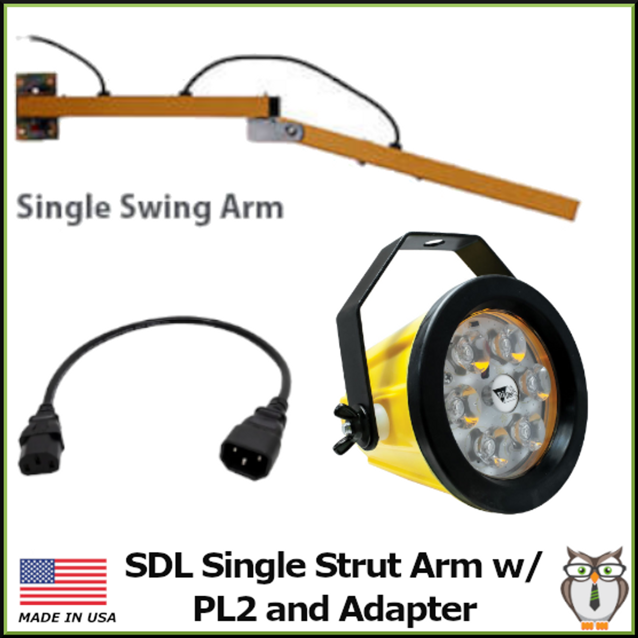 SDL Single Swing-Arm Dock Light with PL2 Polycarbonate LED Lamp and DL2 Adapter