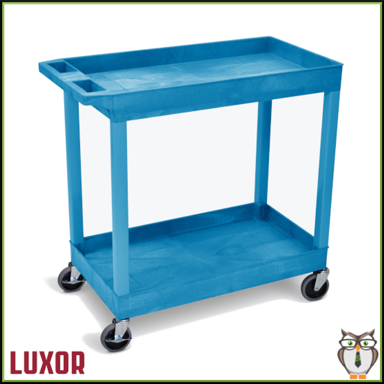 32" x 18" Tub Cart - Two Shelves (EC11) - Blue