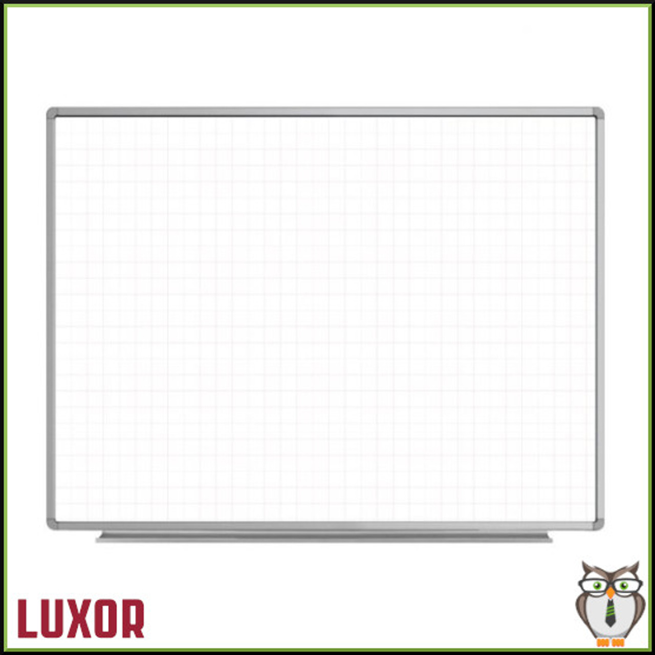 48"W x 36"H Wall-Mounted Ghost Grid Whiteboard (WB4836LB) - Front
