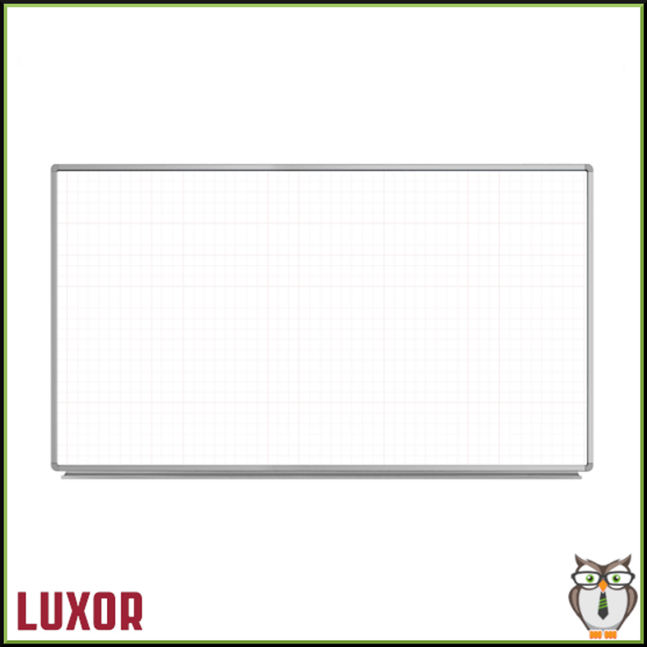 72"W x 40"H Wall-Mounted Magnetic Ghost Grid Whiteboard (WB7240LB) - Front