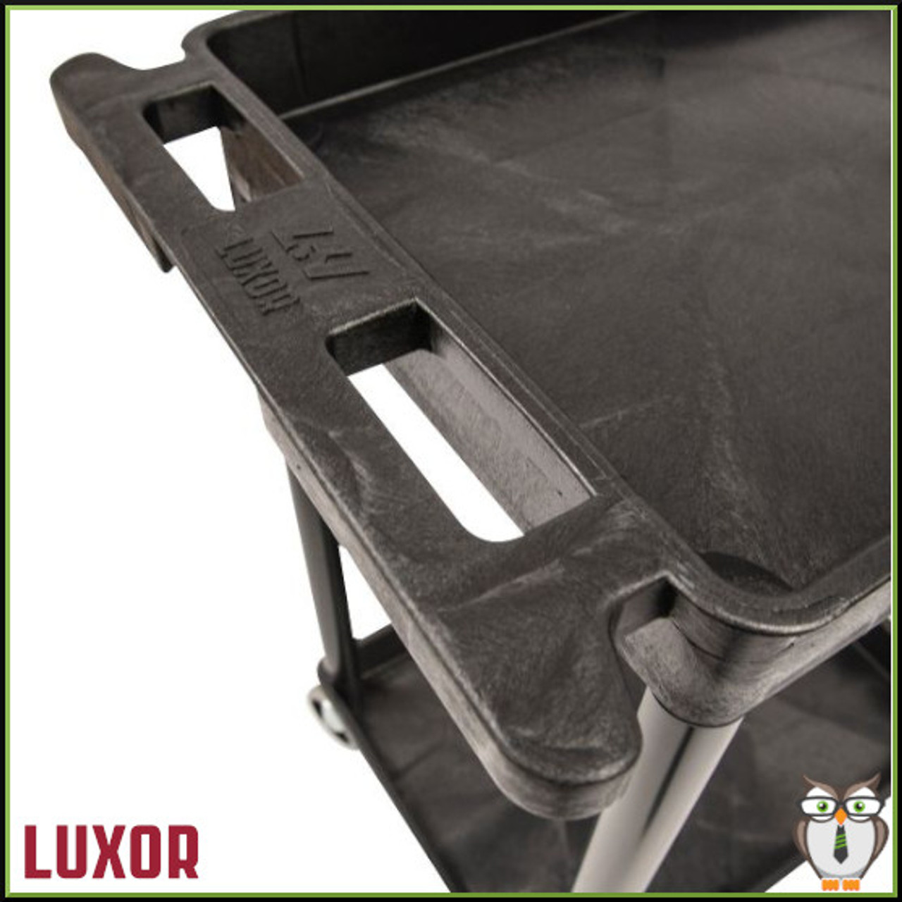 Luxor 3 Shelf Plastic Utility Tub Cart (39" x 24") (STC111) - Handle