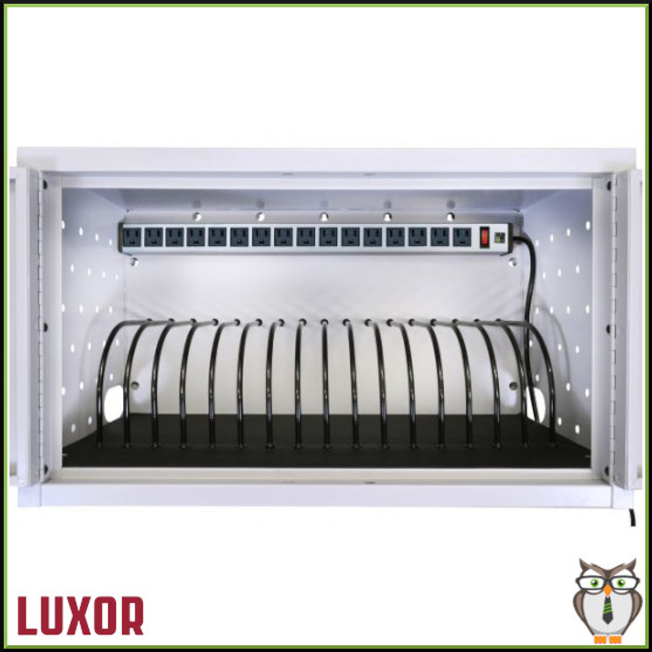 Luxor 16-Tablet Wall / Desk Charging Box (LLTMW16-G) - Inside