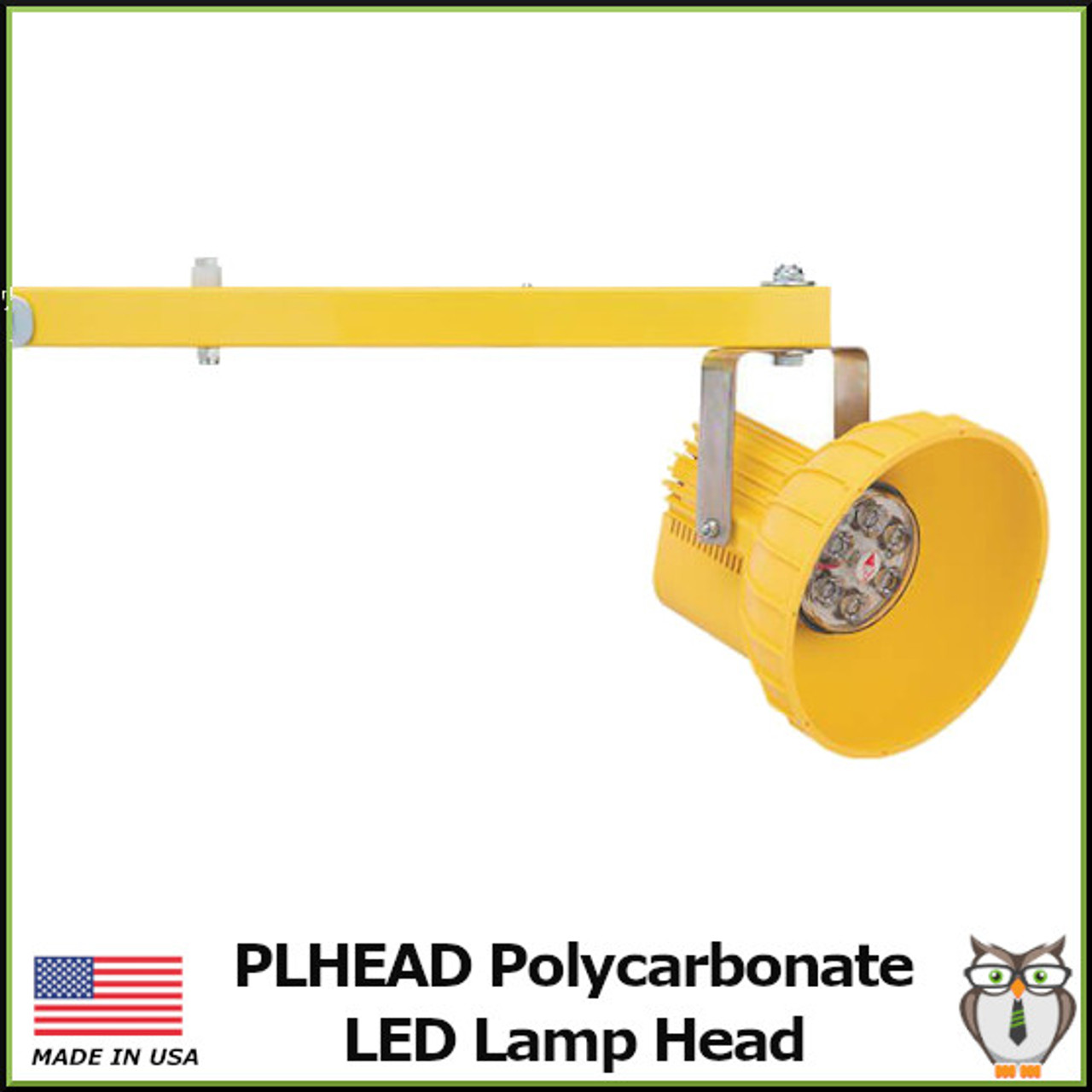 PLHEAD Polycarbonate LED Lamp Head attached to a Single Strut Dock Arm