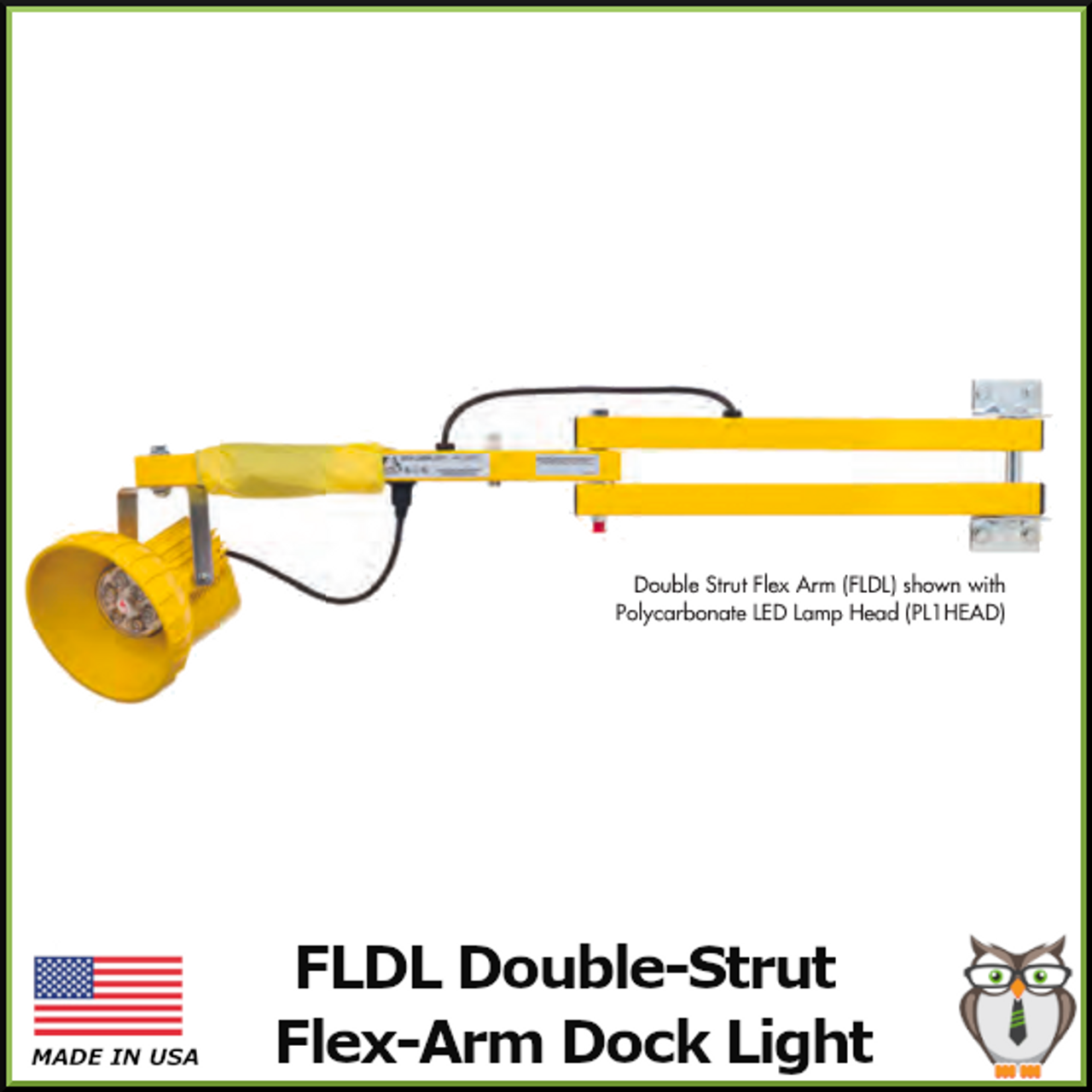 FLDL Double-Strut Flex-Arm Dock Light  with Polycarbonate LED Lamp Head