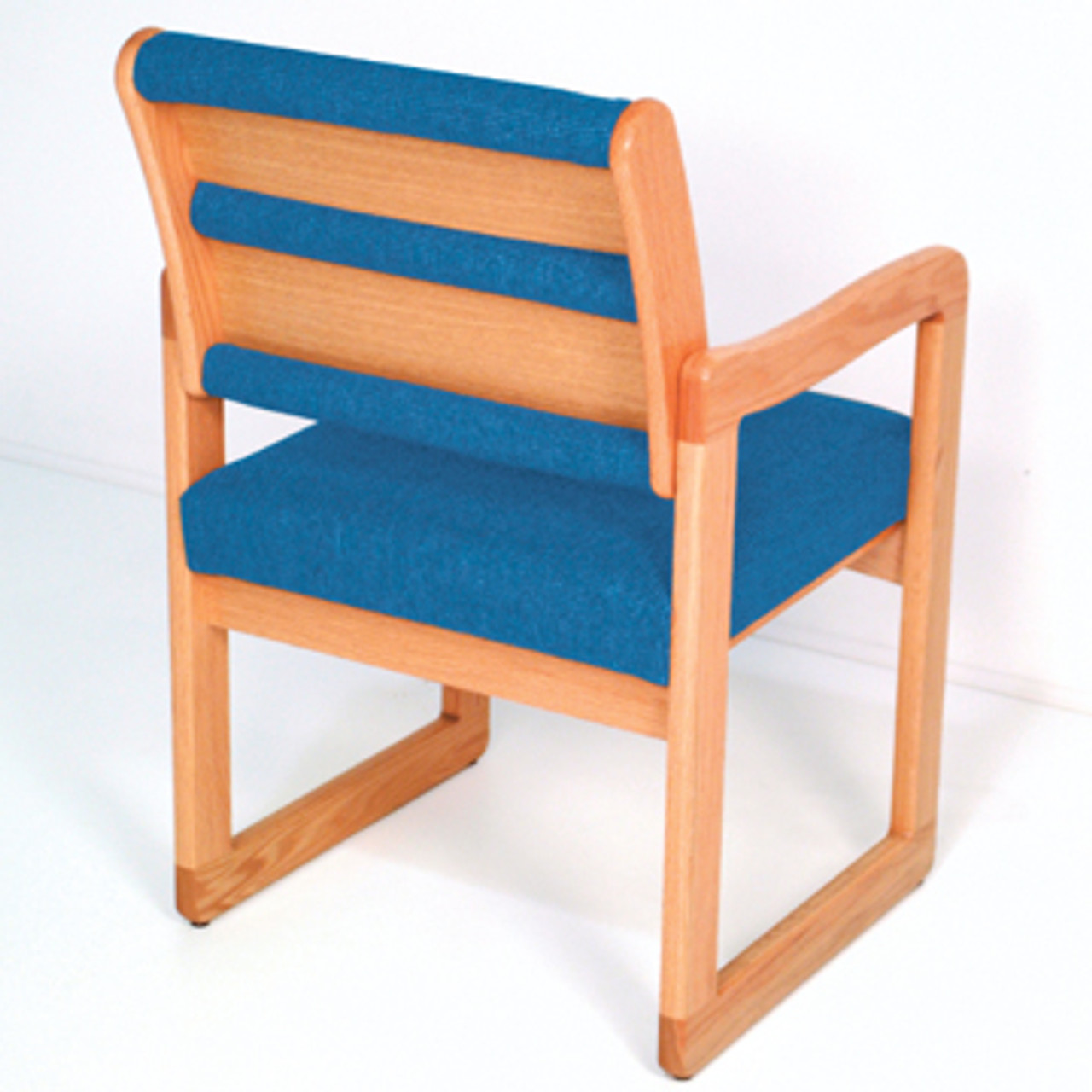 Wooden Mallet Valley Collection Armless Guest Chair, Standard Leg, Arch Green, Medium Oak