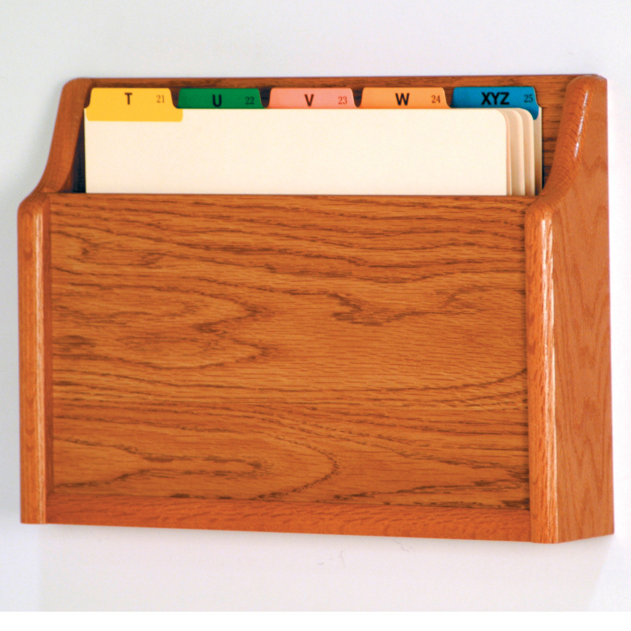 Wooden Mallet Square Bottom Letter Size File Holder, Black/Medium Oak
