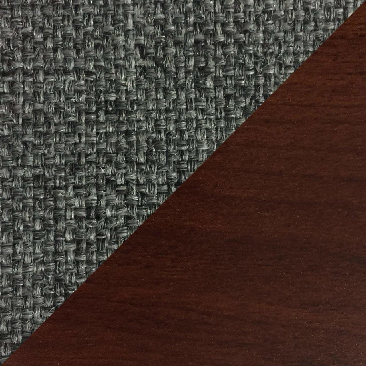 Wooden Mallet Dakota Wave Single Bench, Charcoal Grey, Mahogany