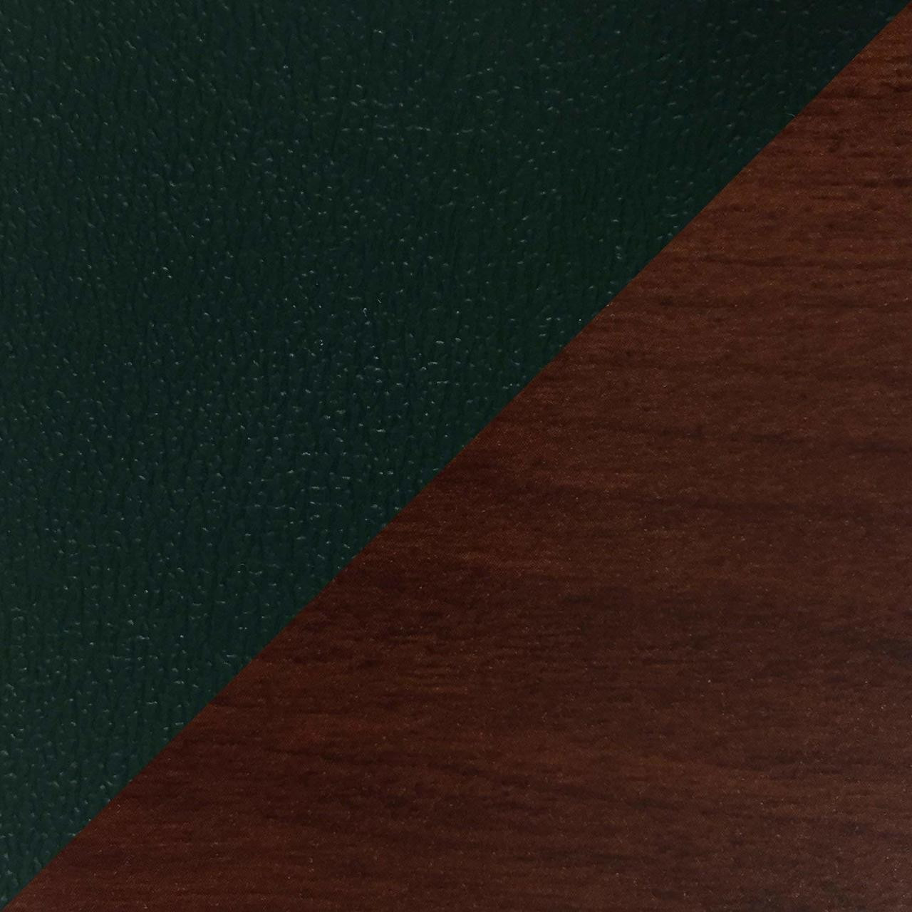 Wooden Mallet Dakota Wave Single Bench, Green Vinyl, Mahogany
