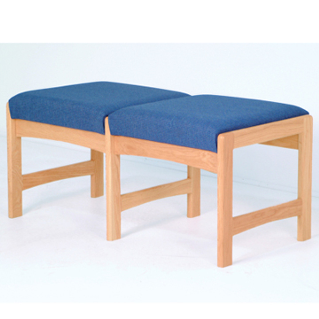 Wooden Mallet Dakota Wave Two Seat Bench, Watercolor Blue, Mahogany