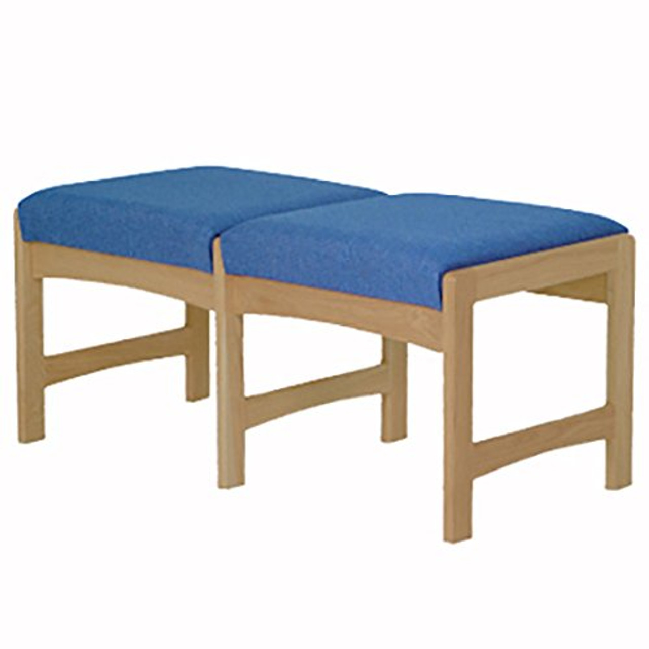 Wooden Mallet Dakota Wave Two Seat Bench, Powder Blue, Light Oak