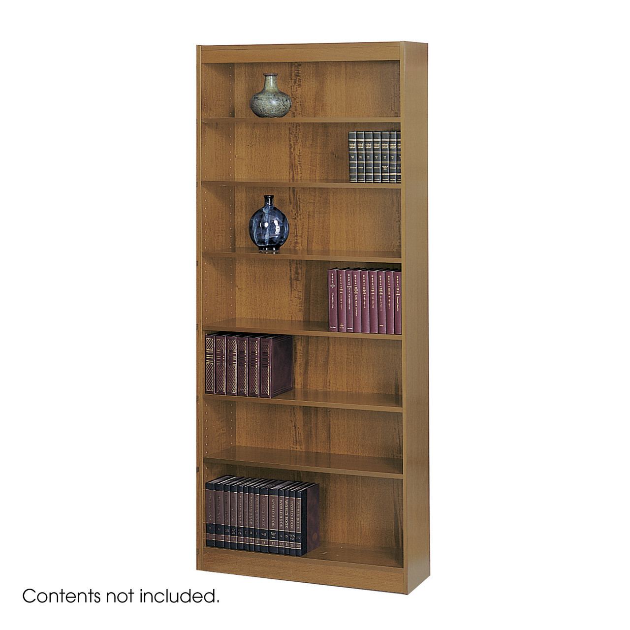 Square-Edge Veneer Bookcase - 7 Shelf
