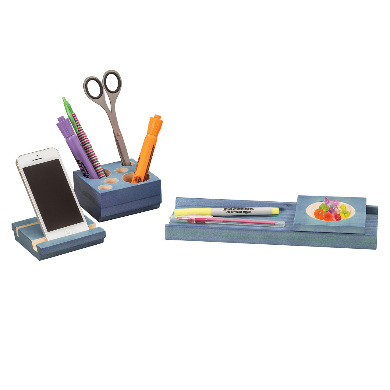 Splash Multi-Colored Wood Desk Set