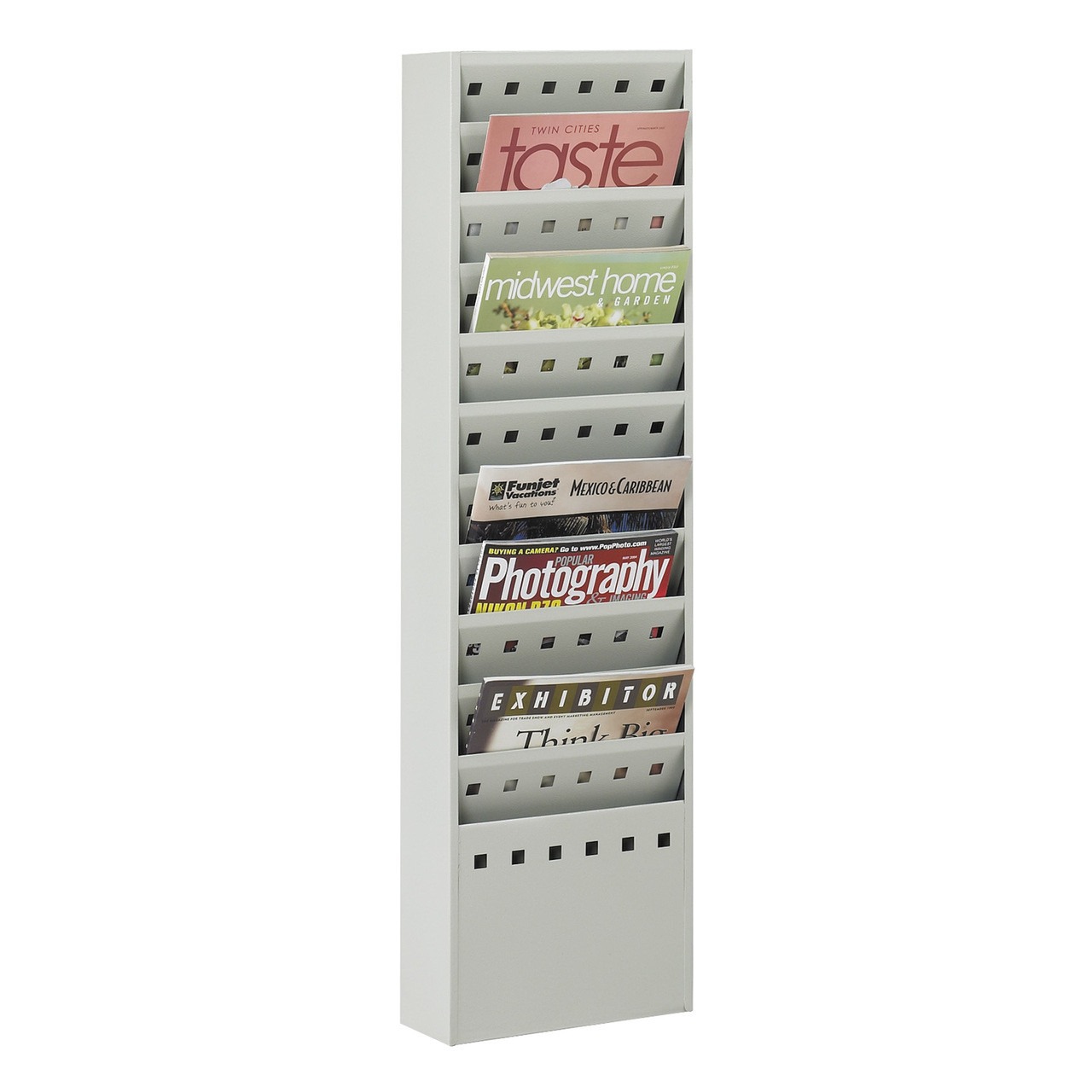 11-Pocket Steel Magazine Rack